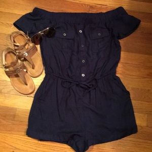 NWOT Navy romper